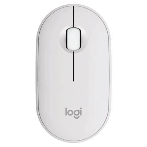 Logitech M350S PEBBLE Mouse 2 Multi-Device Bluetooth Mouse, Tonal White