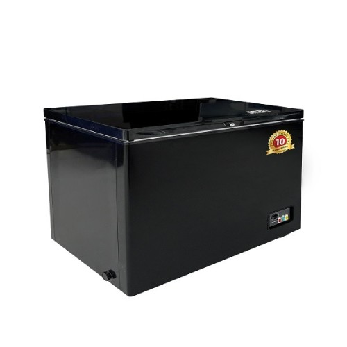 SMART SEF-250CS 250 Ltr Glass Door Black Deep Freezer