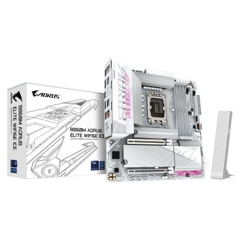 GIGABYTE B860M AORUS ELITE WIFI6E ICE LGA1851 Micro ATX Motherboard