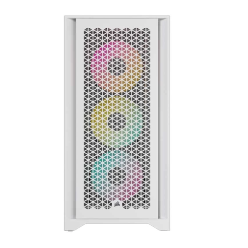 Corsair ICUE 4000D RGB Airflow White Mid-Tower ATX Gaming Desktop Casing #CC-9011241-WW